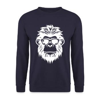 Affe Sonnenbrille Sommer - Unisex Pullover - Navy - Vorne - Alina (178cm) & Michal (187cm)