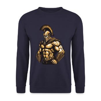 Spartan Gladiator Sparta Workout Gym - Sweat-shirt Unisexe - marine - Devant - Alina (178cm) & Michal (187cm)