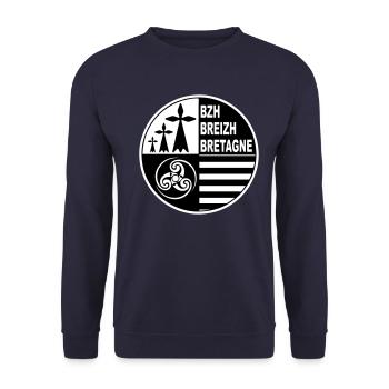 Breirzh Bretagne - Sweat-shirt Unisexe - marine - Devant - Alina (178cm) & Michal (187cm)
