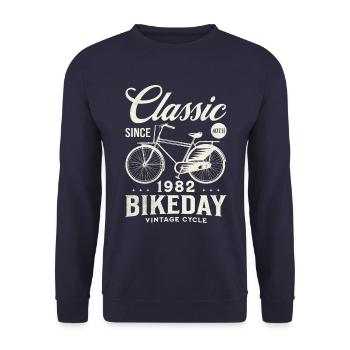 Cyclist 1982 Bike 40 years anniversary - Unisex Sweatshirt - navy - Front - Alina (178cm) & Michal (187cm)