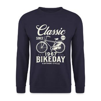 Cyclist 1967 Bike 55 years anniversary - Unisex Sweatshirt - navy - Front - Alina (178cm) & Michal (187cm)