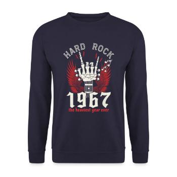 Hard Rock Musician 1967 55 years anniversary - Unisex Sweatshirt - navy - Front - Alina (178cm) & Michal (187cm)