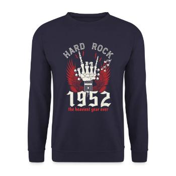 Musicien Hard Rock 1952 70 Ans Anniversaire - Sweat-shirt Unisexe - marine - Devant - Alina (178cm) & Michal (187cm)