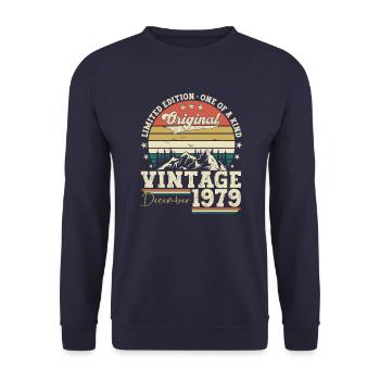 Cadeau original du 43e anniversaire de décembre 1979 - Sweat-shirt Unisexe - marine - Devant - Alina (178cm) & Michal (187cm)