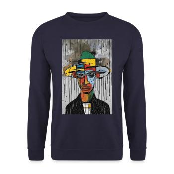 "Silhouette Citadine – Tee-shirt Design Urbain" - Sweat-shirt Unisexe - marine - Devant - Alina (178cm) & Michal (187cm)