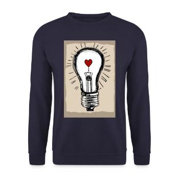 Poster "Love Lighted Tee" - Unisex Sweatshirt - navy - Front - Alina (178cm) & Michal (187cm)
