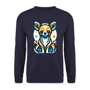Chihuahua Abstrakt - Unisex Pullover - Navy - Vorne - Alina (178cm) & Michal (187cm)