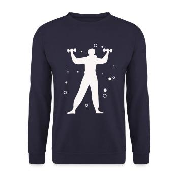 Bodybuilding Gewichtheben Fitness Workout - Unisex Pullover - Navy - Vorne - Alina (178cm) & Michal (187cm)