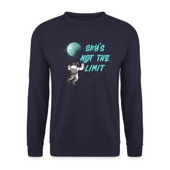 Sky is not the Limit - Space - Unisex Pullover - Navy - Vorne - Alina (178cm) & Michal (187cm)