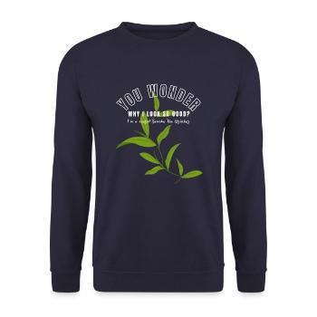 I'M A SECRET SENCHA TEA DRINKER SENCHATEE TEE - Unisex Sweatshirt - navy - Front - Alina (178cm) & Michal (187cm)