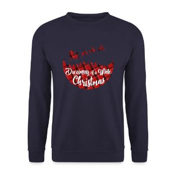 Dreaming of a White Christmas - Unisex Pullover - Navy - Vorne - Alina (178cm) & Michal (187cm)