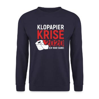 Klopapier Krise 2020 - Ich war dabei - Unisex Pullover - Navy - Vorne - Alina (178cm) & Michal (187cm)