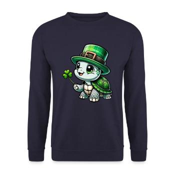 St. Patrick's Schildkröte Fest - Unisex Pullover - Navy - Vorne - Alina (178cm) & Michal (187cm)