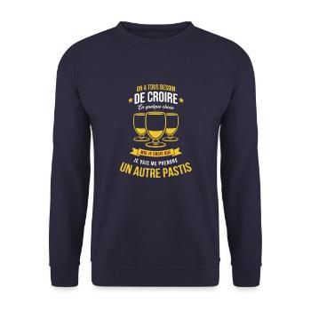 je vais prendre un autre pastis alcool fête humour - Sweat-shirt Unisexe - marine - Devant - Alina (178cm) & Michal (187cm)