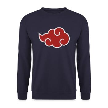 Naruto Shippuden Akatsuki-Wolke - Unisex Pullover - Navy - Vorne - Alina (178cm) & Michal (187cm)