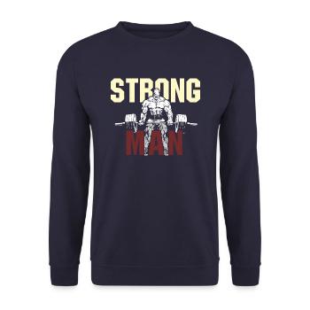 Strong Man Workout & Gym - Unisex Pullover - Navy - Vorne - Alina (178cm) & Michal (187cm)