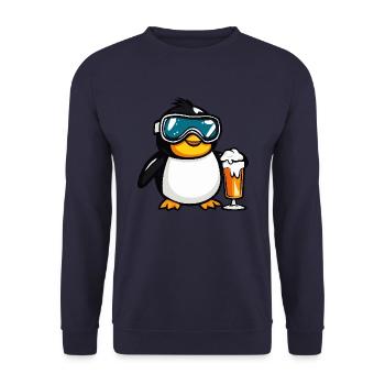 Pinguin Apres Ski Bier - Unisex Pullover - Navy - Vorne - Alina (178cm) & Michal (187cm)