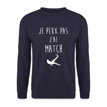 Je peux pas j'ai match - Sweat-shirt Unisexe - marine - Devant - Alina (178cm) & Michal (187cm)