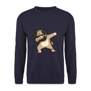 Dab dog dance - Unisex Sweatshirt - navy - Front - Alina (178cm) & Michal (187cm)
