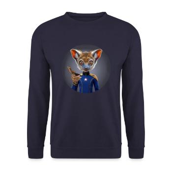 Chat furet extraterrestre - Sweat-shirt Unisexe - marine - Devant - Alina (178cm) & Michal (187cm)