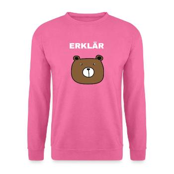 Erklärbär T-Shirt geschenkidee Lehrer - Unisex Pullover - Pink - Vorne