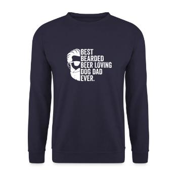 Bester bärtiges Bier liebender Hundevater aller Zeiten - Unisex Pullover - Navy - Vorne - Alina (178cm) & Michal (187cm)