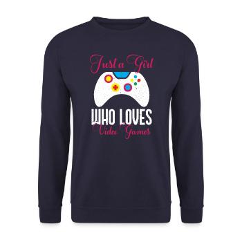Juste une fille qui aime les jeux vidéo - Sweat-shirt Unisexe - marine - Devant - Alina (178cm) & Michal (187cm)