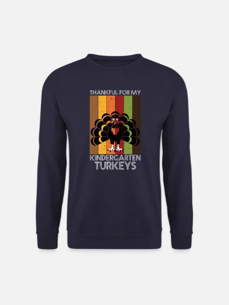 Dankbar für meinen Kindergarten Truthähne Thanksgiving - Unisex Pullover - Navy