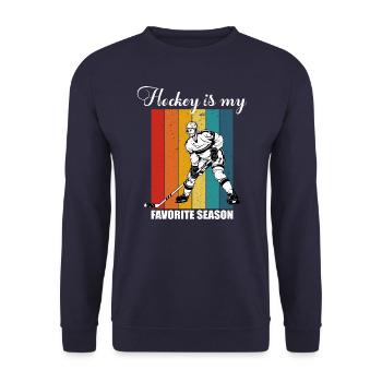 Le hockey est ma saison préférée rétro - Sweat-shirt Unisexe - marine - Devant - Alina (178cm) & Michal (187cm)