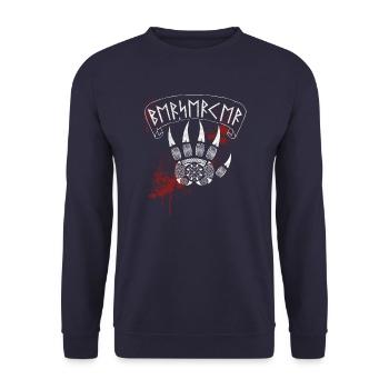 Griffe d’ours berserker et runes - Sweat-shirt Unisexe - marine - Devant - Alina (178cm) & Michal (187cm)