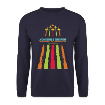 Himmelsgeheimnisse: Kondensstreifen vs. Chemtrails - Unisex Pullover - Navy - Vorne - Alina (178cm) & Michal (187cm)