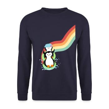 Penguins Slide - Unisex Sweatshirt - navy - Front - Alina (178cm) & Michal (187cm)