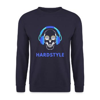 Hardstyle skull headphone festival concert - Unisex Sweatshirt - navy - Front - Alina (178cm) & Michal (187cm)