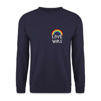 Pride Arc-en-ciel - Love Wins - CSD - Gay - Sweat-shirt Unisexe - marine - Devant - Alina (178cm) & Michal (187cm)