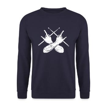 Rock n Roll - Drummer - Unisex Pullover - Navy - Vorne - Alina (178cm) & Michal (187cm)