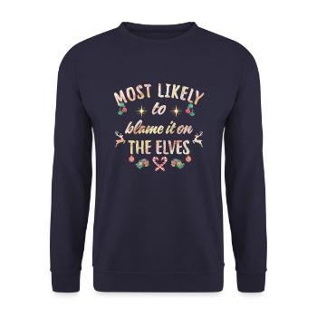 plus susceptibles de blâmer les elfes - Sweat-shirt Unisexe - marine - Devant - Alina (178cm) & Michal (187cm)