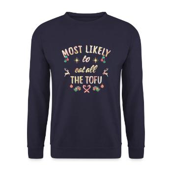 most likely to eat all the tofu - Unisex Pullover - Navy - Vorne - Alina (178cm) & Michal (187cm)