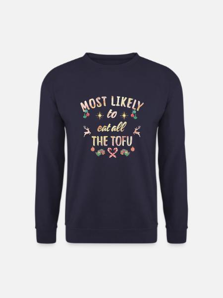 most likely to eat all the tofu - Unisex Pullover - Navy