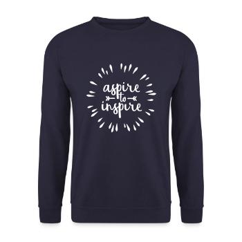 Aspire à inspirer | noir - Sweat-shirt Unisexe - marine - Devant - Alina (178cm) & Michal (187cm)