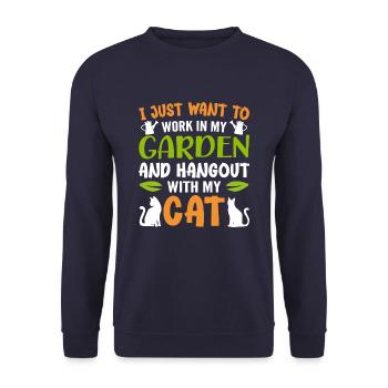 I Just Want Work In My Garden And Hangout My Cats - Sweat-shirt Unisexe - marine - Devant - Alina (178cm) & Michal (187cm)