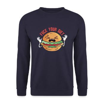 Keine Diät! Ich liebe Essen - Unisex Pullover - Navy - Vorne - Alina (178cm) & Michal (187cm)