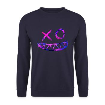 Zwinker Smiley - Rave - Unisex Pullover - Navy - Vorne - Alina (178cm) & Michal (187cm)