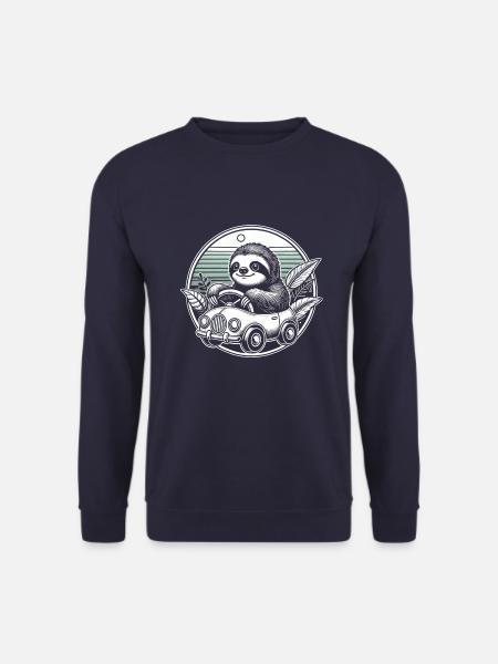 Faultier im Auto - Unisex Pullover - Navy