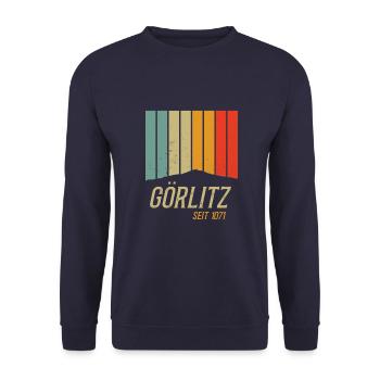 Stadt Görlitz seit 1071 - Unisex Pullover - Navy - Vorne - Alina (178cm) & Michal (187cm)