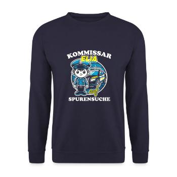 Kommissar Elia Spurensuche - Unisex Pullover - Navy - Vorne - Alina (178cm) & Michal (187cm)