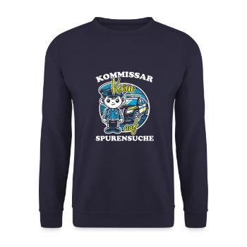Kommissar Kevin Spurensuche - Unisex Pullover - Navy - Vorne - Alina (178cm) & Michal (187cm)