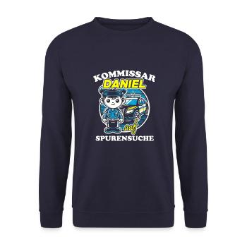 Kommissar Daniel Spurensuche - Unisex Pullover - Navy - Vorne - Alina (178cm) & Michal (187cm)
