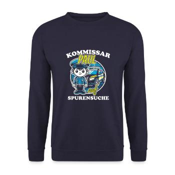Kommissar Paul Spurensuche - Unisex Pullover - Navy - Vorne - Alina (178cm) & Michal (187cm)