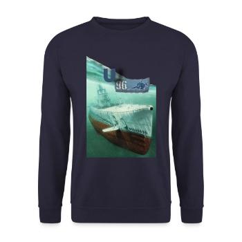 "U 96" U-Boot - Unisex Pullover - Navy - Vorne - Alina (178cm) & Michal (187cm)