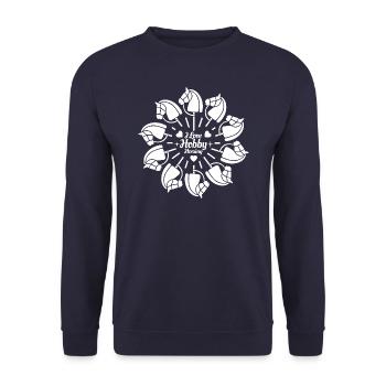 J’aime Hobby Horsing - Coeur - Hobby - Sweat-shirt Unisexe - marine - Devant - Alina (178cm) & Michal (187cm)